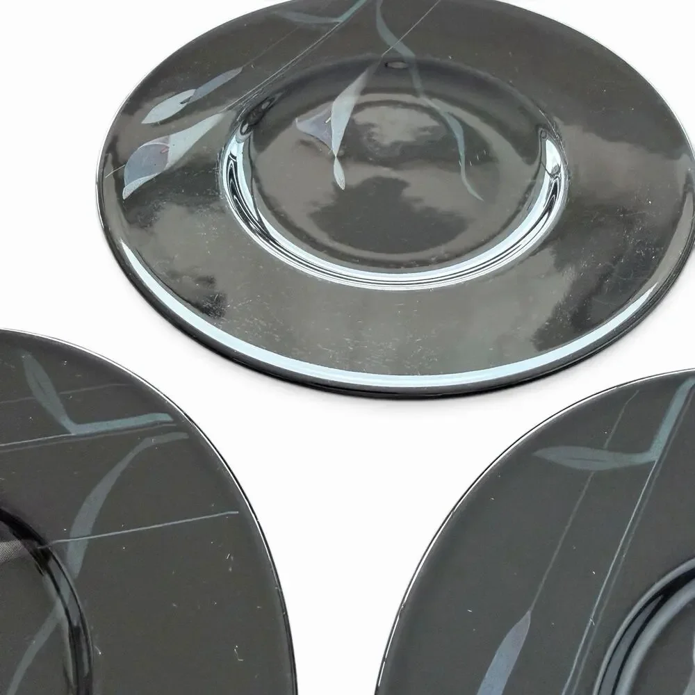 Mikasa Galleria OPUS BLACK FK701 Bread Plates Calla Lily 6.7 In set of 3 Japan